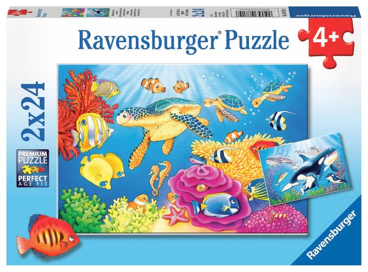 Produktbild: Puzzle Ravensburger Kunterbunte Unterwasserwelt 2 X 24 Teile