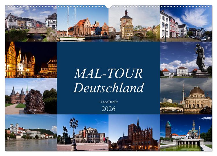 Produktbild: MAL-TOUR Deutschland (Wandkalender 2026 DIN A2 quer), CALVENDO Monatskalender