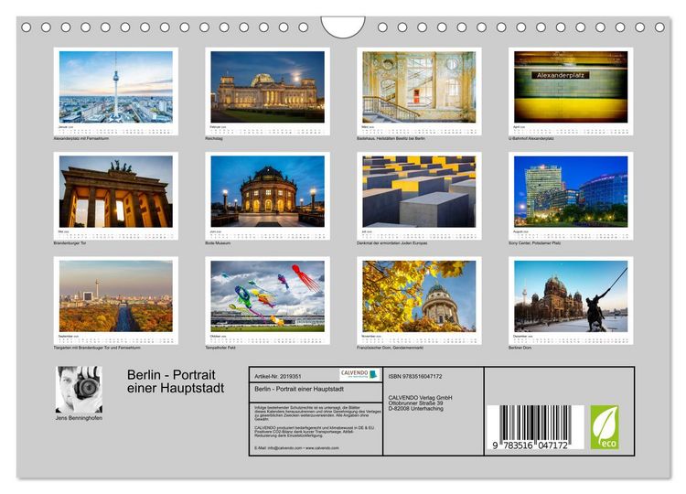 Produktbild: Berlin - Portrait einer Hauptstadt (Wandkalender 2026 DIN A4 quer), CALVENDO Monatskalender