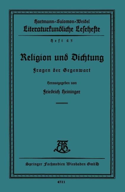 Produktbild: Religion und Dichtung