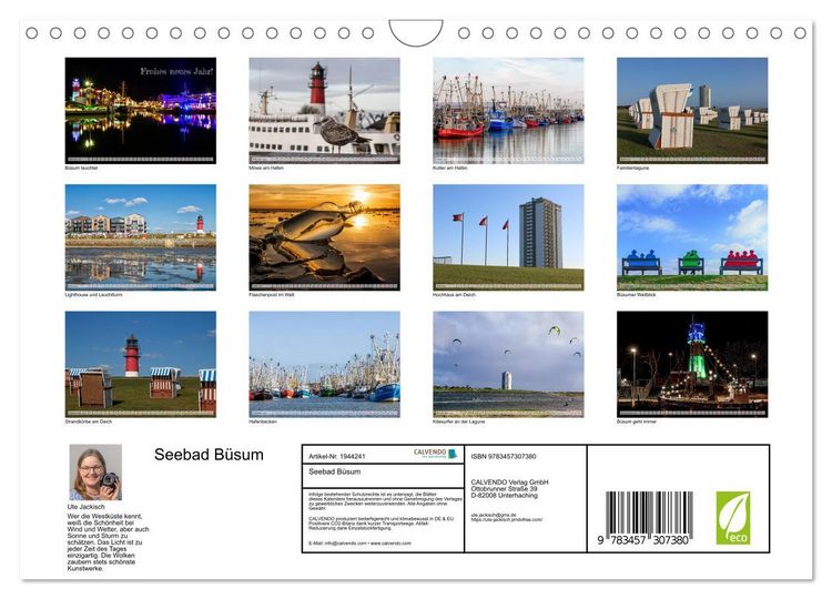 Produktbild: Seebad B&uuml;sum (Wandkalender 2026 DIN A4 quer), CALVENDO Monatskalender