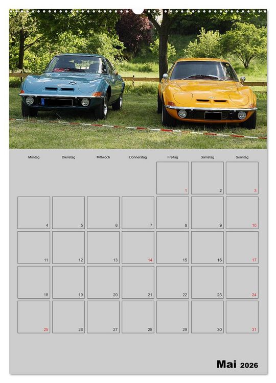 Produktbild: Opel GT Terminplaner (hochwertiger Premium Wandkalender 2026 DIN A2 hoch), Kunstdruck in Hochglanz