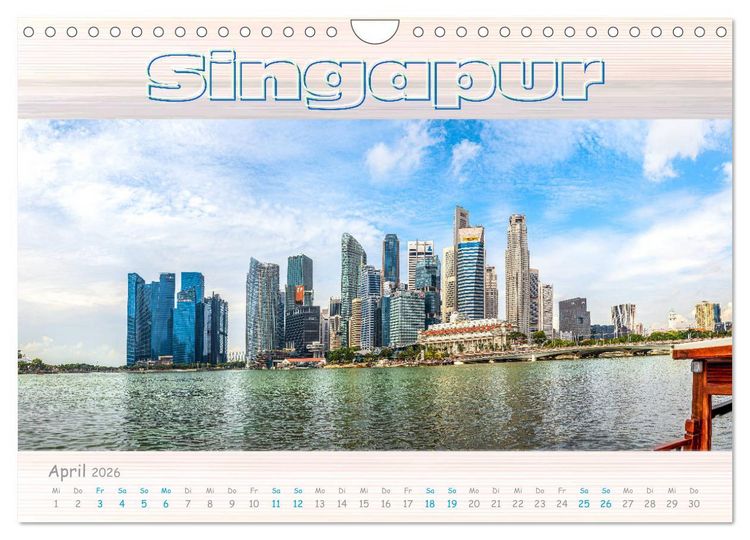 Produktbild: Singapur als Panorama (Wandkalender 2026 DIN A4 quer), CALVENDO Monatskalender