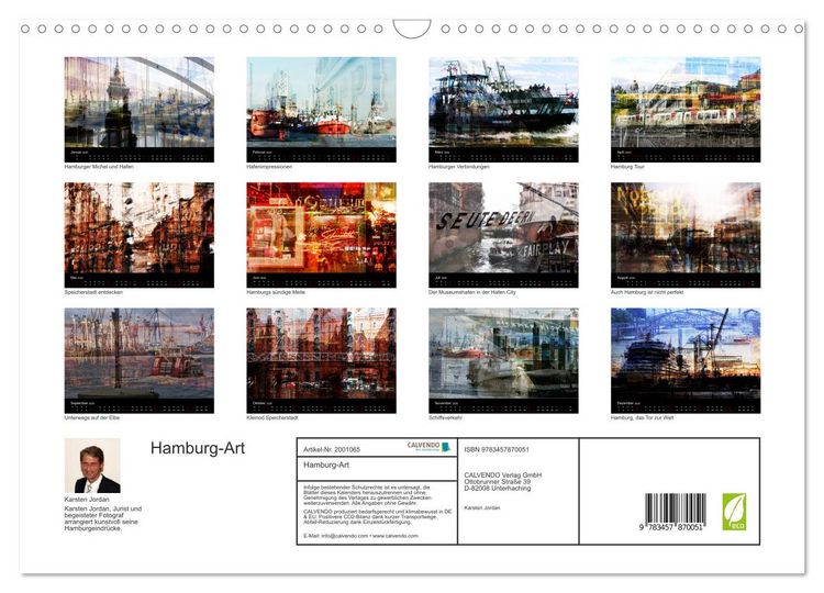 Produktbild: Hamburg-Art (Wandkalender 2026 DIN A3 quer), CALVENDO Monatskalender