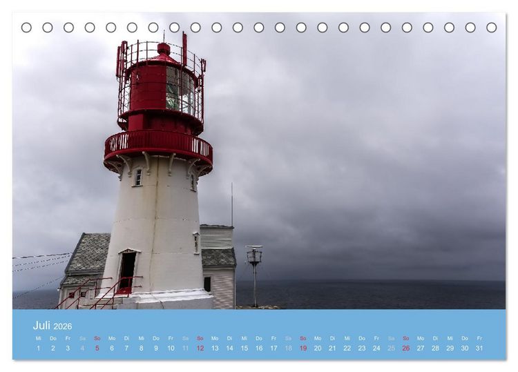 Produktbild: Leuchtfeuer der norwegischen K&uuml;ste (Tischkalender 2026 DIN A5 quer), CALVENDO Monatskalender