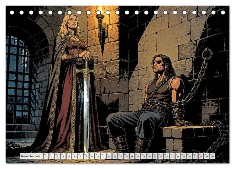Produktbild: Die Nibelungen: Glanz und Verderben (Tischkalender 2027 DIN A5 quer), CALVENDO Monatskalender