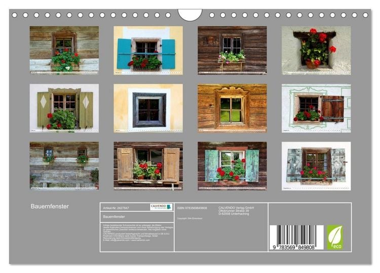 Produktbild: Bauernfenster (Wandkalender 2027 DIN A4 quer), CALVENDO Monatskalender