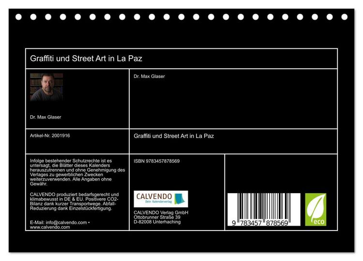 Produktbild: Graffiti und Street Art in La Paz (Tischkalender 2026 DIN A5 quer), CALVENDO Monatskalender