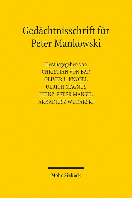 Produktbild: Ged&auml;chtnisschrift f&uuml;r Peter Mankowski