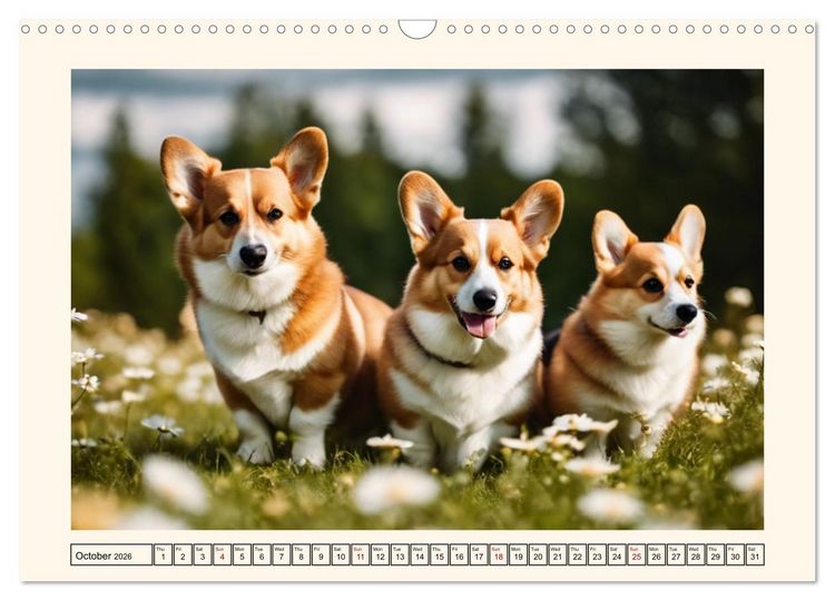 Produktbild: Welsh Corgi Pembroke (Wall Calendar 2026 DIN A3 landscape), CALVENDO 12 Month Wall Calendar