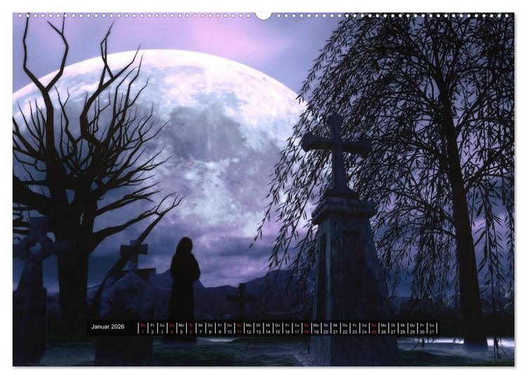 Produktbild: Welten der Nacht &ndash; Gothic und Dark Art (Wandkalender 2026 DIN A2 quer), CALVENDO Monatskalender