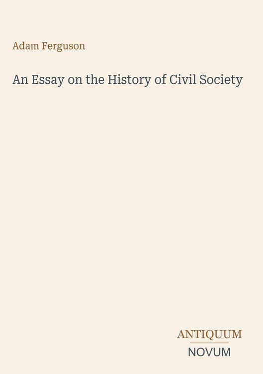 Produktbild: An Essay on the History of Civil Society