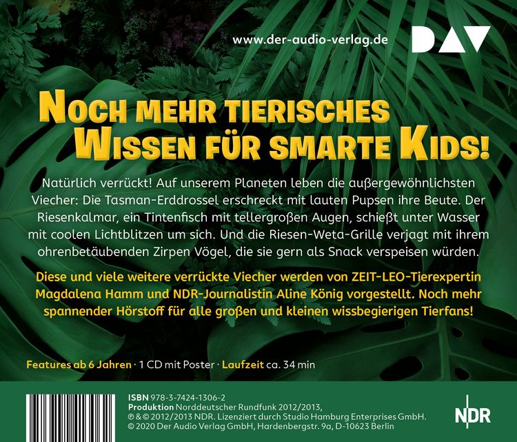 Produktbild: Verr&uuml;ckte Viecher von A bis Z &ndash; Teil 2: Von Narwal bis Zwergcham&auml;leon