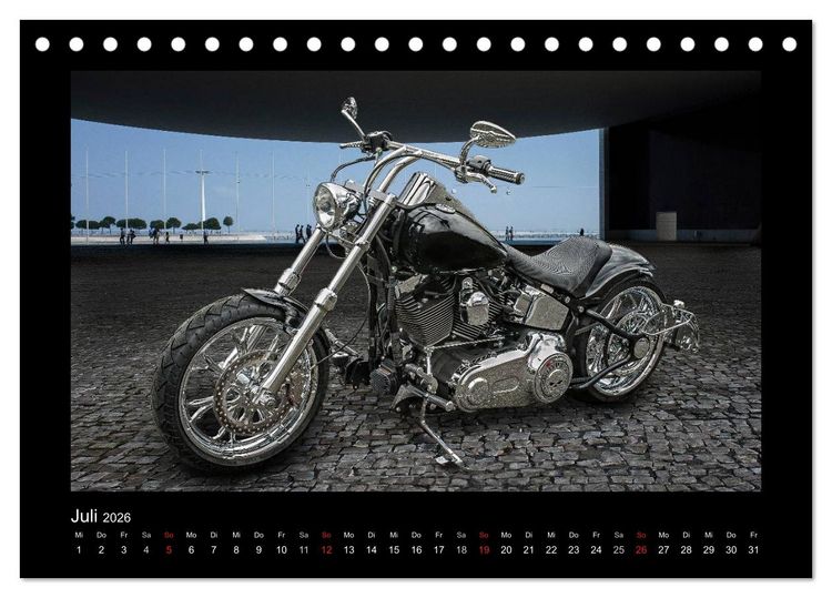 Produktbild: Motorrad-Tr&auml;ume &ndash; Chopper und Custombikes (Tischkalender 2026 DIN A5 quer), CALVENDO Monatskalender