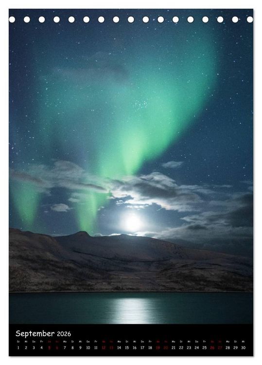 Produktbild: Polarlichtkalender (Tischkalender 2026 DIN A5 hoch), CALVENDO Monatskalender