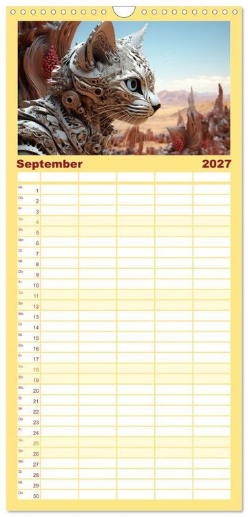 Produktbild: Familienplaner 2027 - Galaktische Wesen mit 5 Spalten (Wandkalender, 21 x 45 cm) CALVENDO