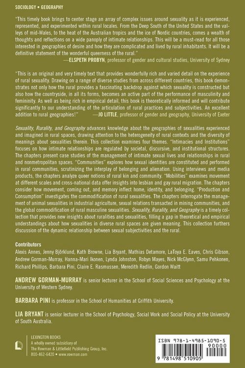 Produktbild: Sexuality, Rurality, and Geography