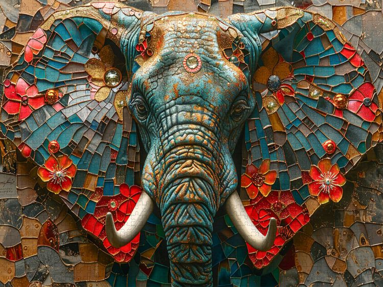 Produktbild: CALVENDO Puzzle Ein Motiv aus dem Kalender Elefantastisch | 1000 Teile Lege-Gr&ouml;&szlig;e 64x48cm Foto-Puzzle f&uuml;r gl&uuml;ckliche Stunden