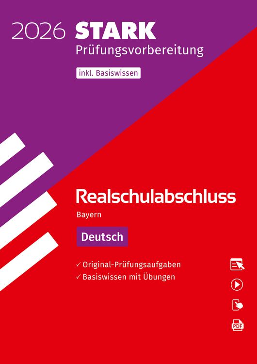 Produktbild: STARK Deutsch - Realschulabschluss 2026 Bayern - Pr&uuml;fungsvorbereitung inkl. Basistraining