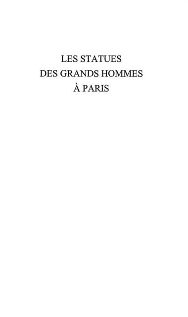 Produktbild: Statues des grands hommes a paris les