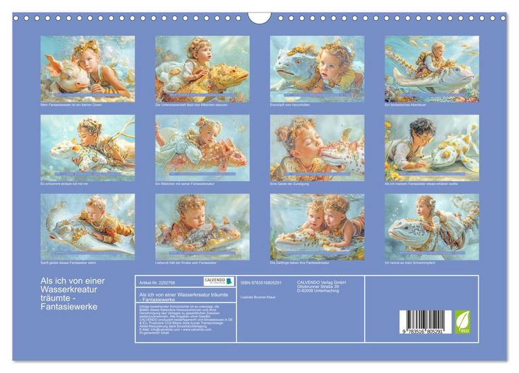 Produktbild: Als ich von einer Wasserkreatur tr&auml;umte - Fantasiewerke (Wandkalender 2027 DIN A3 quer), CALVENDO Monatskalender