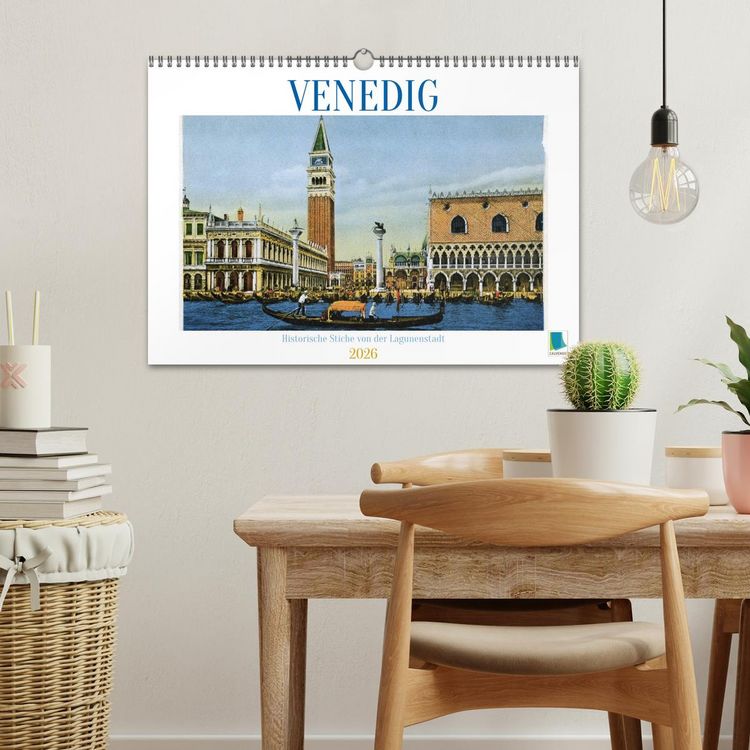 Produktbild: Erinnerungen an das alte Venedig: Historische Stiche von der Lagunenstadt (Wandkalender 2026 DIN A3 quer), CALVENDO Monatskalender
