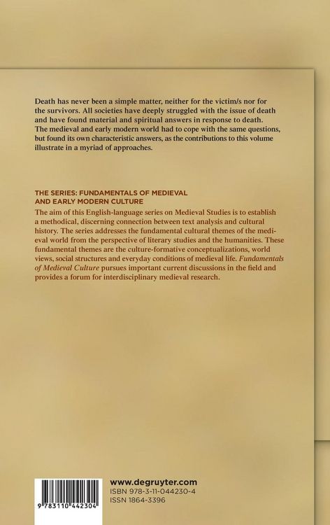 Produktbild: Death in the Middle Ages and Early Modern Times