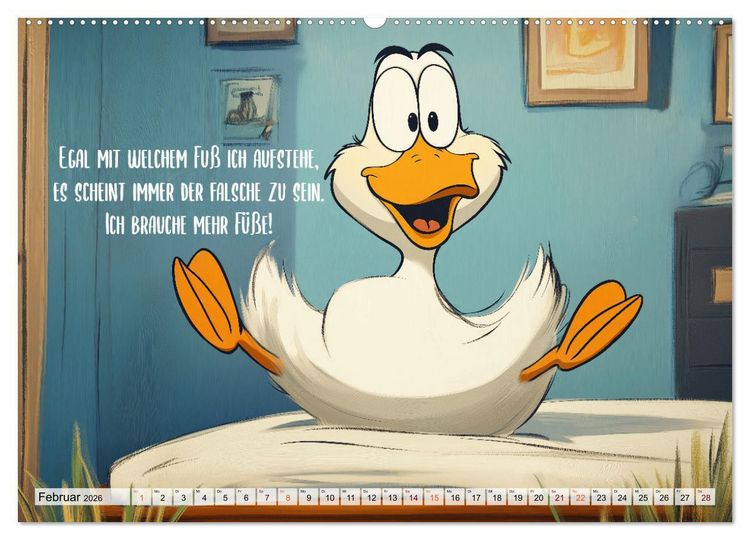 Produktbild: Gans coole Spr&uuml;che (Wandkalender 2026 DIN A2 quer), CALVENDO Monatskalender