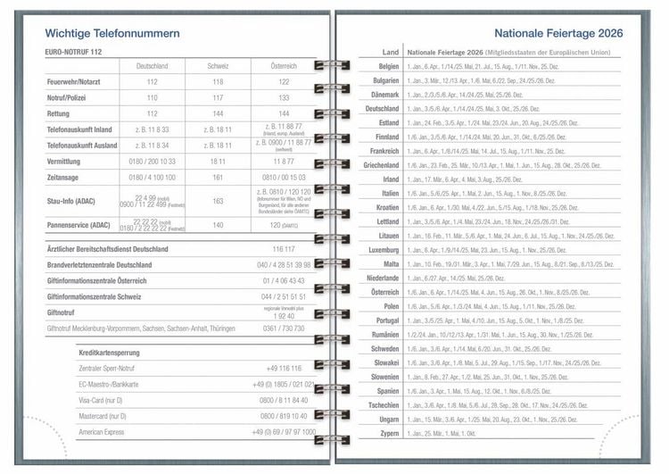 Produktbild: Wochen-Cheftimer A5, Alu silber 2027