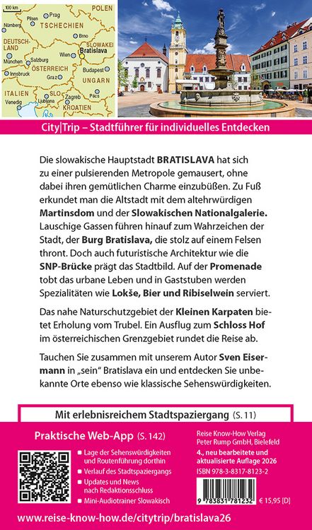 Produktbild: Reise Know-How CityTrip Bratislava / Pressburg