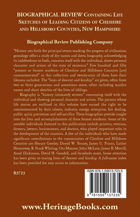 Produktbild: Biographical Review Containing Life Sketches of Leading Citizens of Cheshire and Hillsboro Counties, New Hampshire