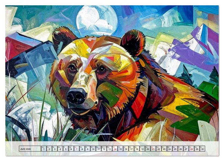 Produktbild: Farbenfrohe Tierbilder (Wandkalender 2026 DIN A3 quer), CALVENDO Monatskalender