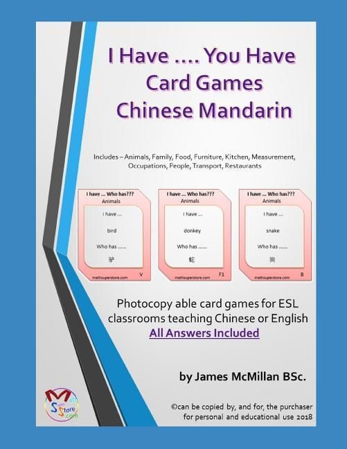 Produktbild: I Have .... You Have Card Gameschinese Mandarin: Photocopy Able Card Games for ESL Classrooms Teaching Chinese or English