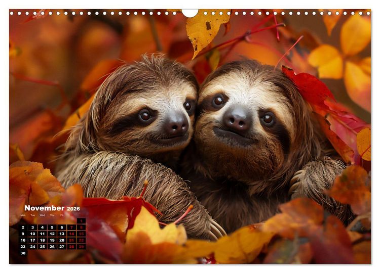 Produktbild: sweet sloths - relaxed throughout the year (Wall Calendar 2026 DIN A3 landscape), CALVENDO 12 Month Wall Calendar