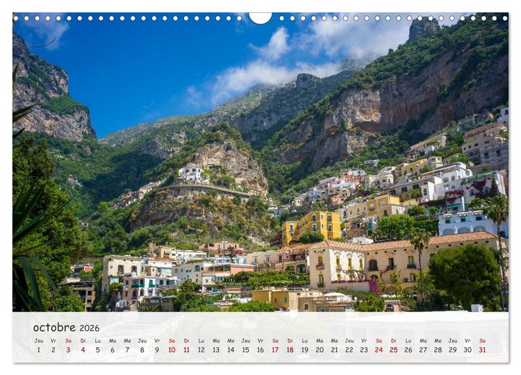 Produktbild: C&ocirc;te amalfitaine - Villes romantiques et paysages magiques (Calendrier mural 2026 DIN A3 vertical), CALVENDO calendrier mensuel