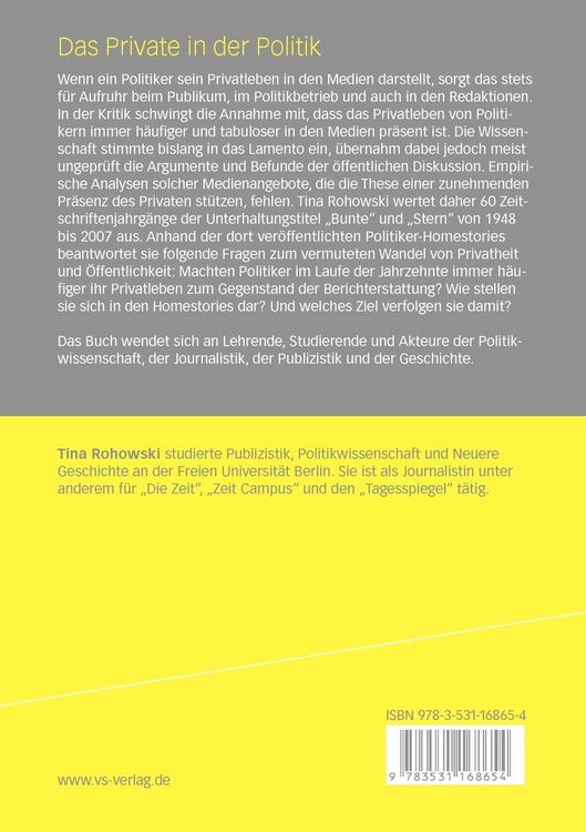Produktbild: Das Private in der Politik