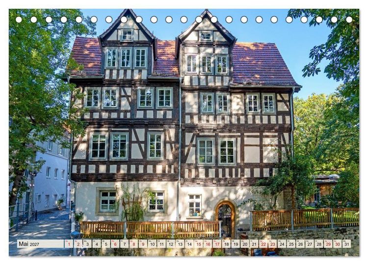 Produktbild: Erfurt &ndash; Ein Spaziergang durch die Landeshauptstadt (Tischkalender 2027 DIN A5 quer), CALVENDO Monatskalender