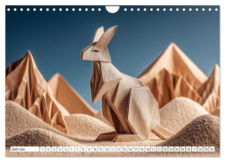Produktbild: Origami Zoo - Bunter Tierkalender f&uuml;r Kinder und Familien (Wandkalender 2026 DIN A4 quer), CALVENDO Monatskalender