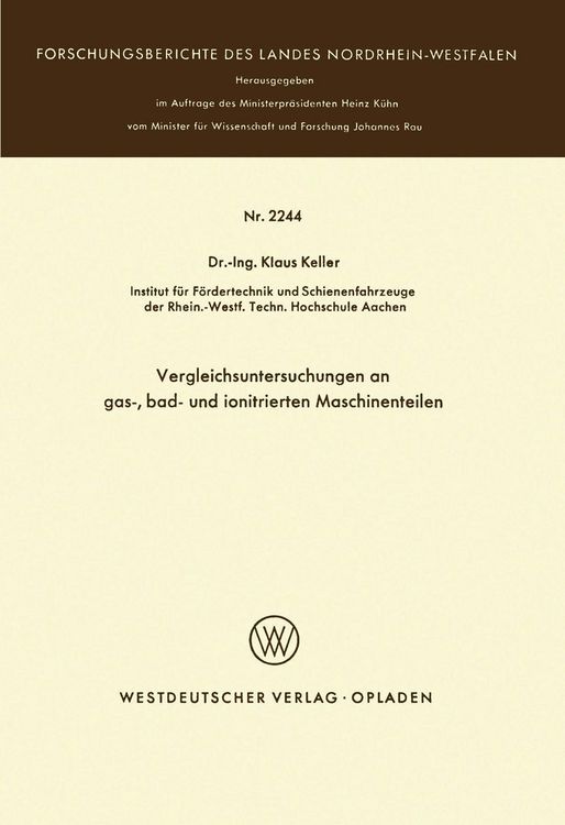 Produktbild: "Vergleichsuntersuchungen an gas-, bad- und ionitrierten Maschinenteilen"