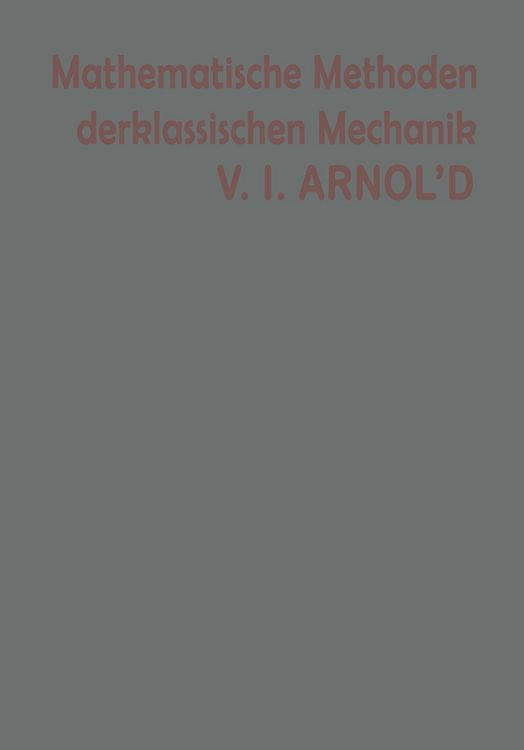 Produktbild: Mathematische Methoden der klassischen Mechanik
