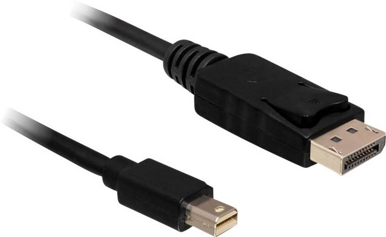 Produktbild: Delock Mini-DisplayPort / DisplayPort Adapterkabel Mini DisplayPort Stecker, DisplayPort Stecker 5.00 m Schwarz 83479 DisplayPort-Kabel