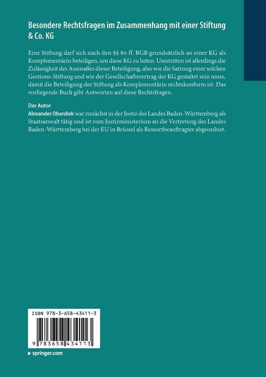 Produktbild: Besondere Rechtsfragen im Zusammenhang mit einer Stiftung & Co. KG
