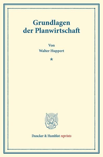 Produktbild: Grundlagen der Planwirtschaft.