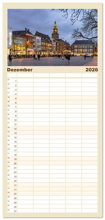 Produktbild: Familienplaner 2026 - Die ganze Vielfalt der Niederlande mit 5 Spalten (Wandkalender, 21 x 45 cm) CALVENDO
