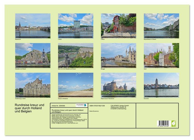 Produktbild: Rundreise kreuz und quer durch Holland und Belgien (Wandkalender 2026 DIN A2 quer), CALVENDO Monatskalender