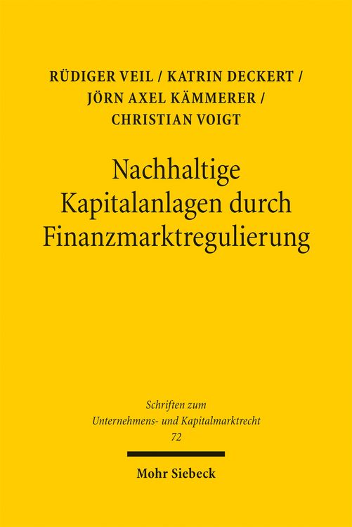 Produktbild: Nachhaltige Kapitalanlagen durch Finanzmarktregulierung