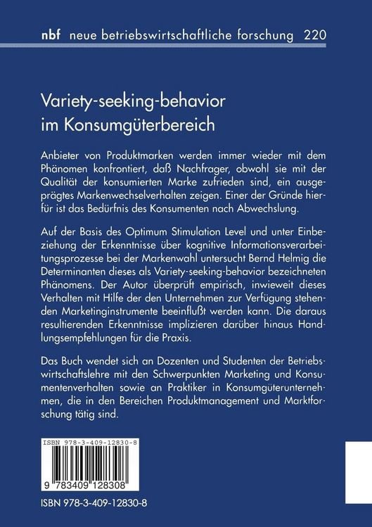 Produktbild: Variety-seeking-behavior im Konsumg&uuml;terbereich