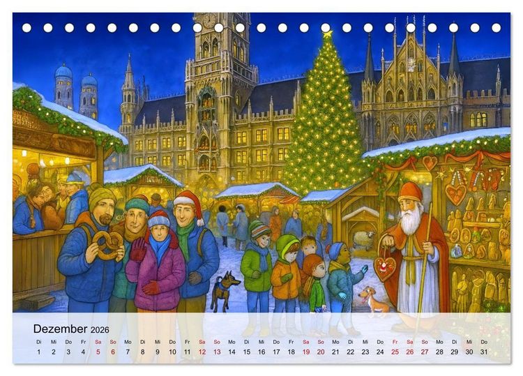 Produktbild: Bayrische Wimmelbilder - Wo Heimat lebendig wird (Tischkalender 2026 DIN A5 quer), CALVENDO Monatskalender