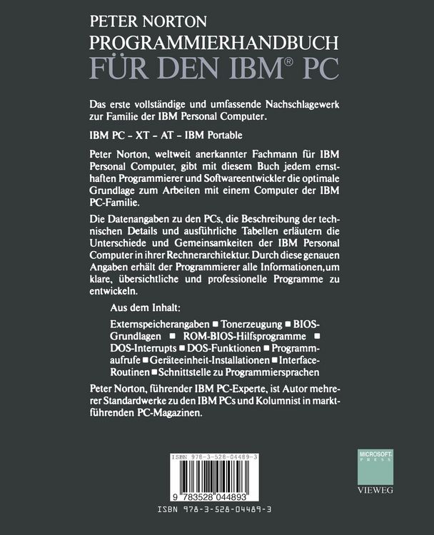 Produktbild: Programmierhandbuch f&uuml;r den IBM&reg; PC