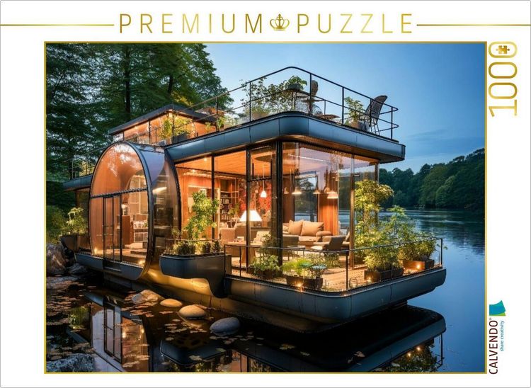 Produktbild: CALVENDO Puzzle Hausboote | 1000 Teile Lege-Gr&ouml;&szlig;e 64x48cm Foto-Puzzle f&uuml;r gl&uuml;ckliche Stunden